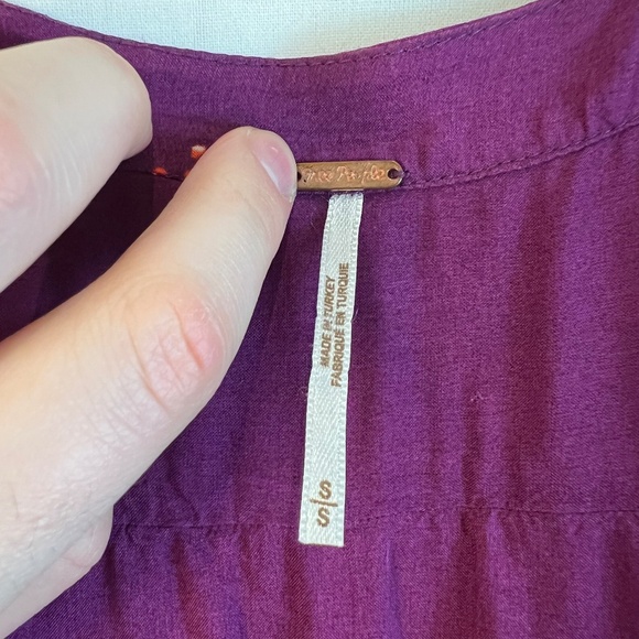 Free People - Printed Tunic Blouse/Mini Dress - "Tuscan Dreams" Plum Floral - S - Picture 6 of 9